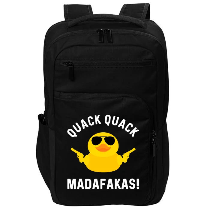 Funny Yellow Crazy Rubber Duck Madafakas Quack Quack Impact Tech Backpack