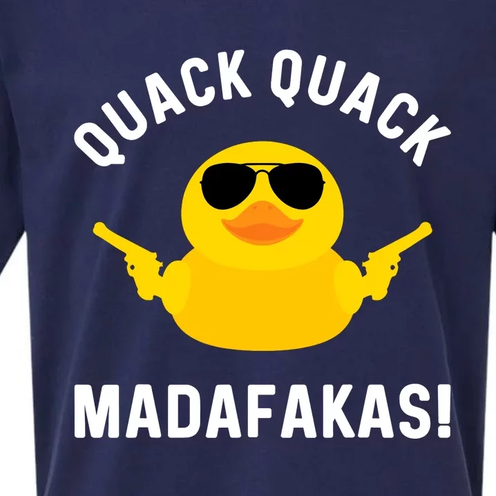 Funny Yellow Crazy Rubber Duck Madafakas Quack Quack Sueded Cloud Jersey T-Shirt