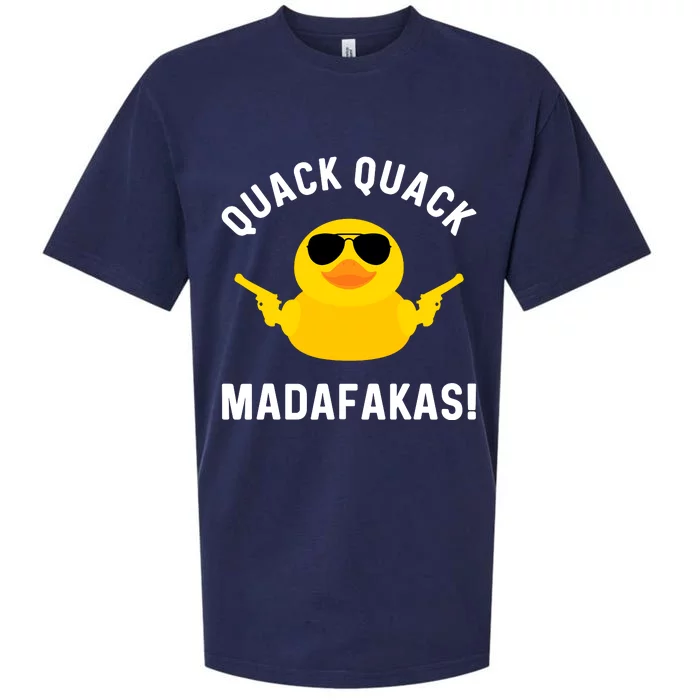 Funny Yellow Crazy Rubber Duck Madafakas Quack Quack Sueded Cloud Jersey T-Shirt