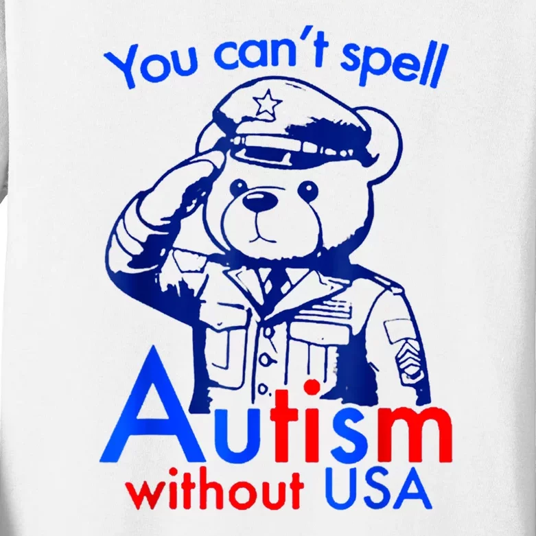 Funny You CanT Spell Autism Without Usa Kids Long Sleeve Shirt