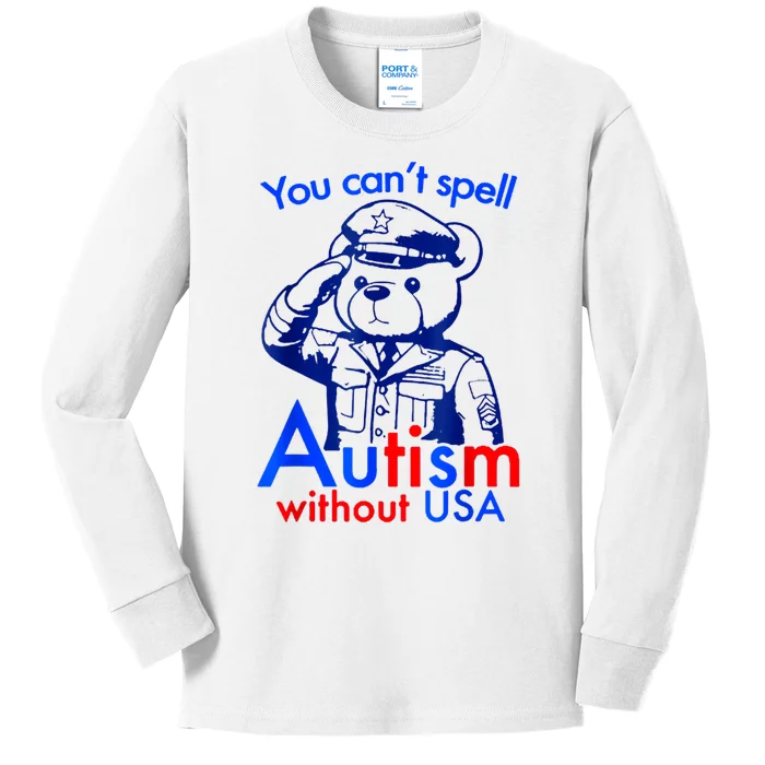 Funny You CanT Spell Autism Without Usa Kids Long Sleeve Shirt