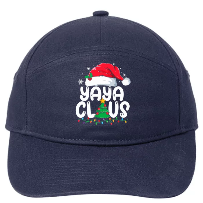 Funny Yaya Claus Matching Group Xmas Family Christmas 7-Panel Snapback Hat