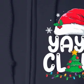 Funny Yaya Claus Matching Group Xmas Family Christmas Full Zip Hoodie