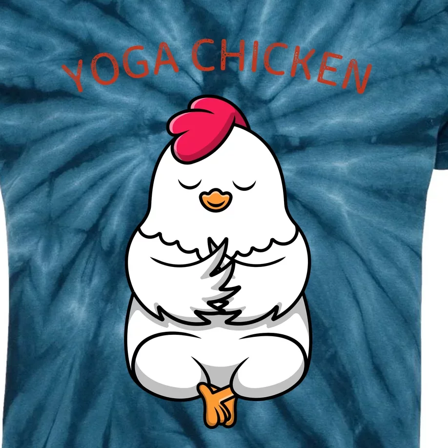 Funny Yoga Chicken Kids Tie-Dye T-Shirt