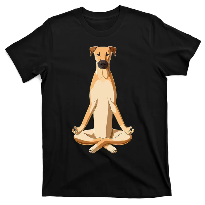 Funny Yoga Dog Black Mouth Cur T-Shirt