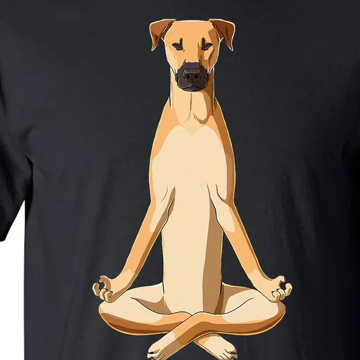 Funny Yoga Dog Black Mouth Cur Tall T-Shirt