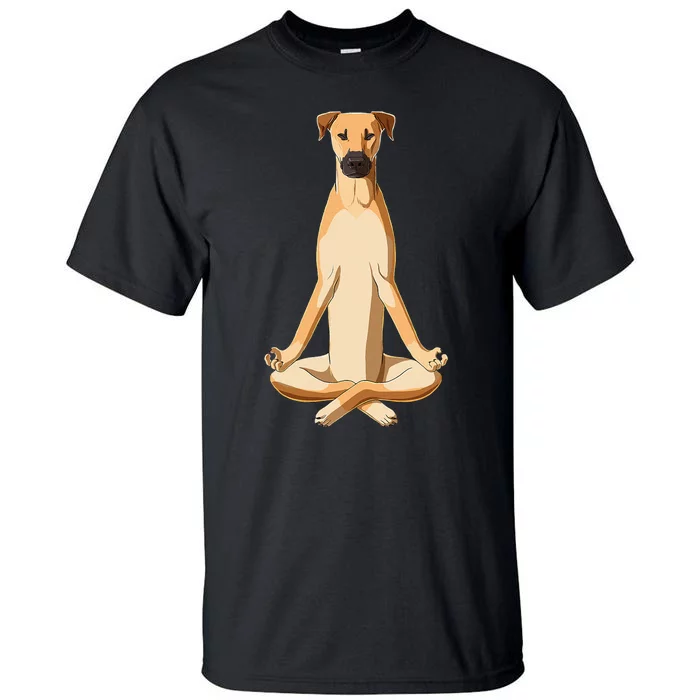 Funny Yoga Dog Black Mouth Cur Tall T-Shirt