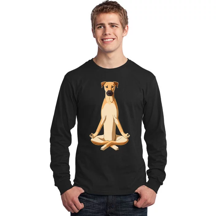 Funny Yoga Dog Black Mouth Cur Tall Long Sleeve T-Shirt