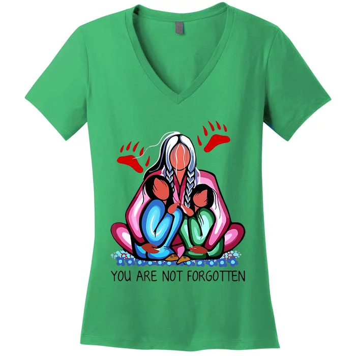 Funny You Day Are Not Forgotten Native American Women's V-Neck T-Shirt