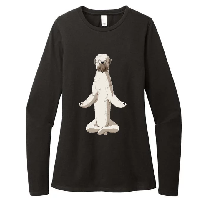 Funny Yoga Dog Irish Soft Coated Wheaten Terrier Meaningful Gift Womens CVC Long Sleeve Shirt