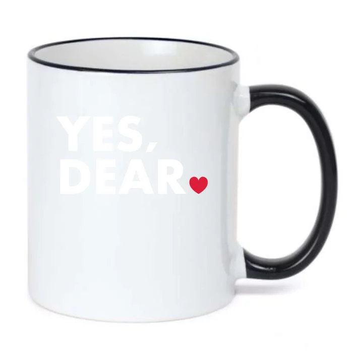 Funny Yes Dear Heart Valentines Day Husband Wife Gift Black Color Changing Mug