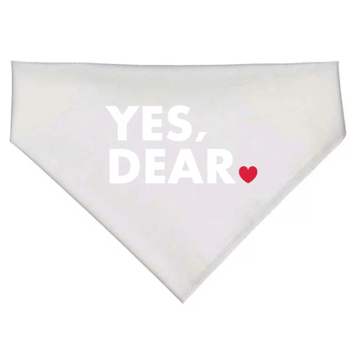 Funny Yes Dear Heart Valentines Day Husband Wife Gift USA-Made Doggie Bandana