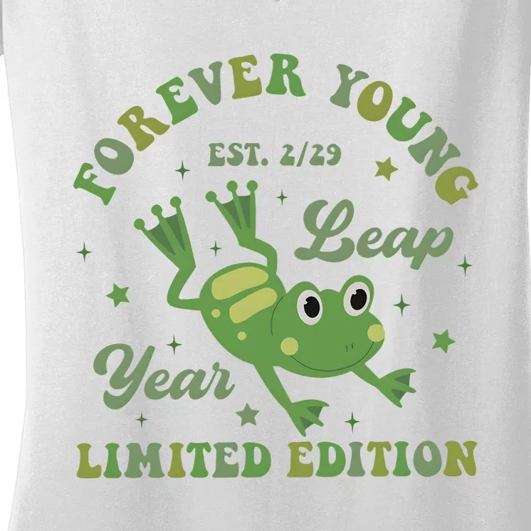 Forever Young Est 2 29 Leap Year Limited Edition Women's V-Neck T-Shirt