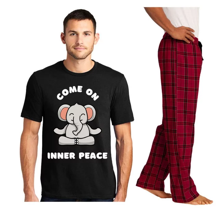 Funny Yoga Elephant Come On Inner Peace Meditating Animals Gift Pajama Set