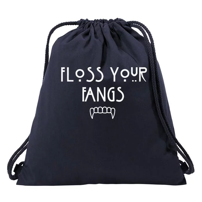 Floss Your Fangs Funny Dental Halloween Hygienist Dentist Drawstring Bag