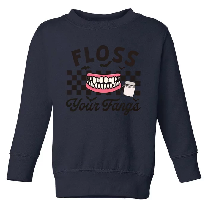 Floss Your Fangs Dental Crew Halloween Toddler Sweatshirt