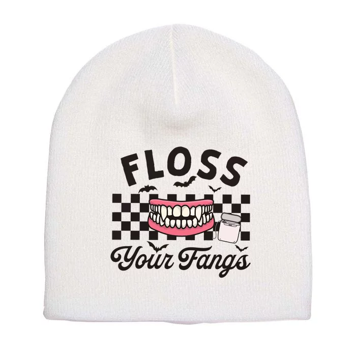 Floss Your Fangs Dental Crew Halloween Short Acrylic Beanie