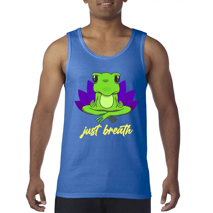 Funny Yoga Frog Stuffed Animal Merch Just A Breathe Frog Gift Tank Top