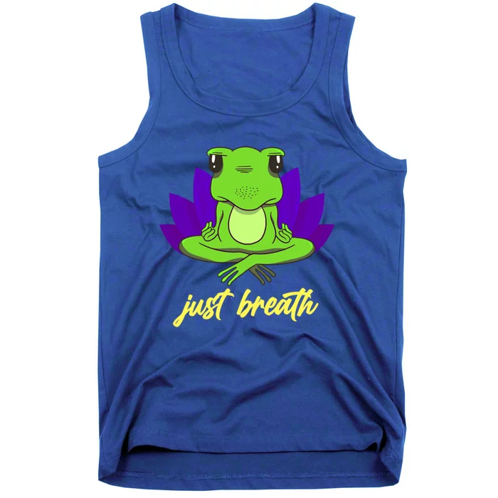 Funny Yoga Frog Stuffed Animal Merch Just A Breathe Frog Gift Tank Top