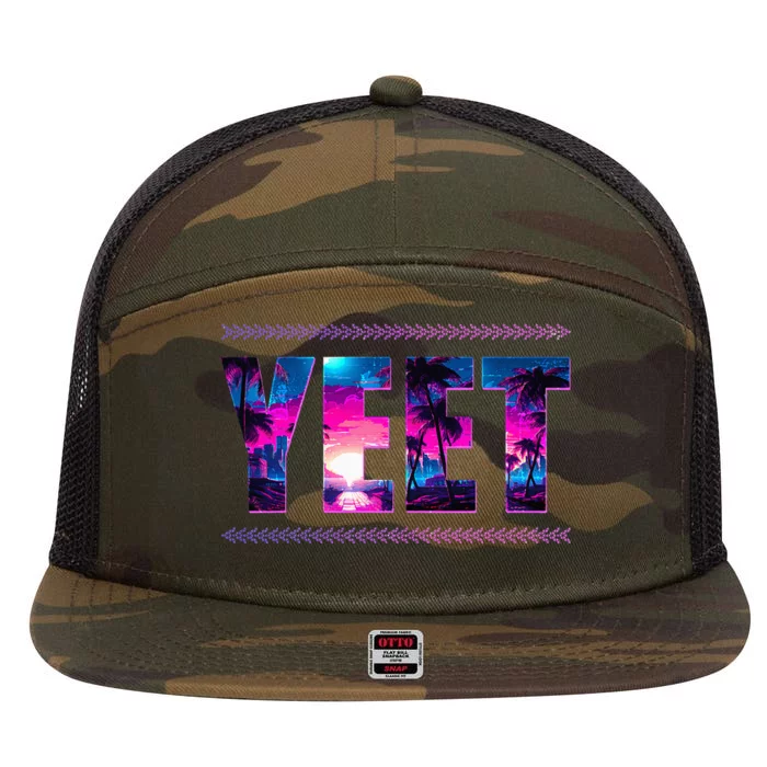 Funny Yeet 7 Panel Mesh Trucker Snapback Hat