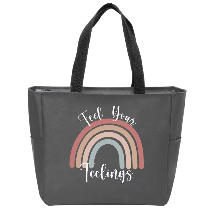 Feel Your Feelings Rainbow Zip Tote Bag