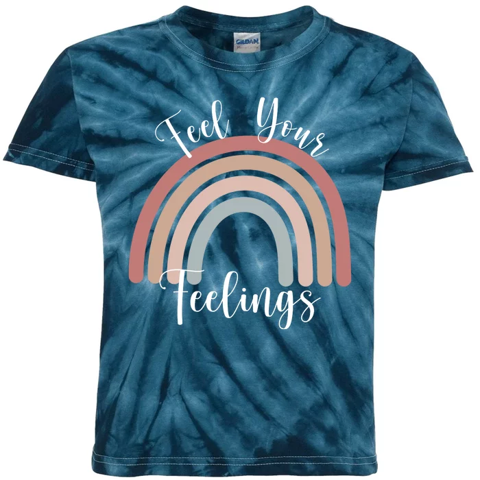 Feel Your Feelings Rainbow Kids Tie-Dye T-Shirt