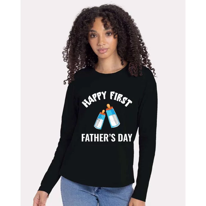 First Year Fathers Day Funny Bottles Milk Best Daddy Cool Gift Womens Cotton Relaxed Long Sleeve T-Shirt