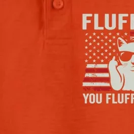 Fluff You Fluffin' Fluff Gift Funny Cat Usa Flag Gift Dry Zone Grid Performance Polo