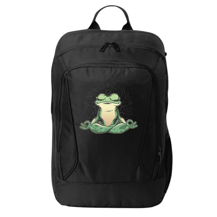 Funny Yoga Frog Meditating Zen For Yoga Frog Lovers City Backpack