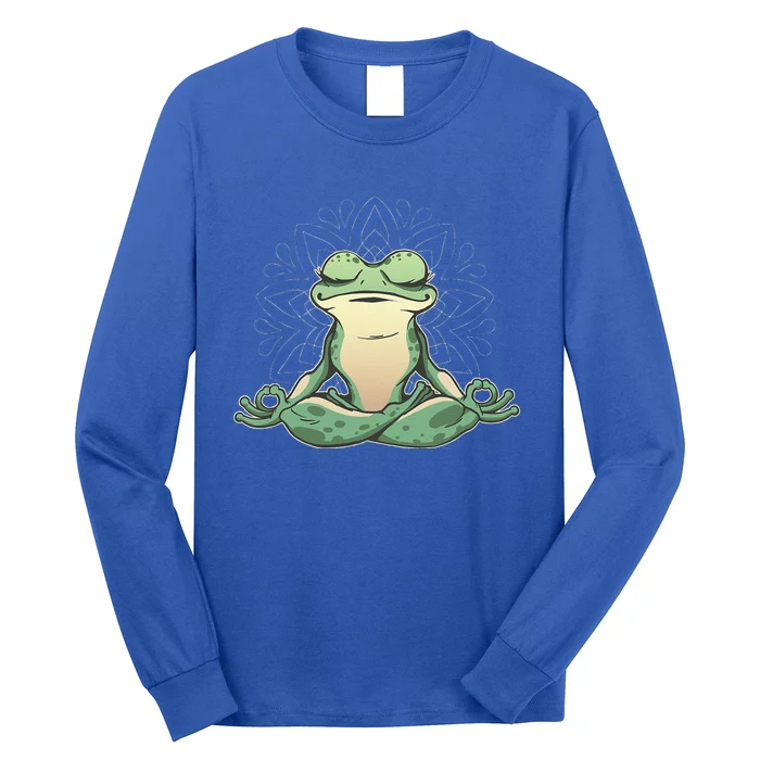 Funny Yoga Frog Meditating Zen For Yoga Frog Lovers Long Sleeve Shirt