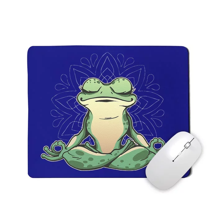 Funny Yoga Frog Meditating Zen For Yoga Frog Lovers Mousepad