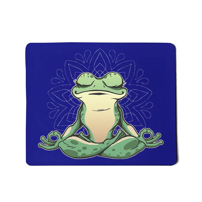 Funny Yoga Frog Meditating Zen For Yoga Frog Lovers Mousepad