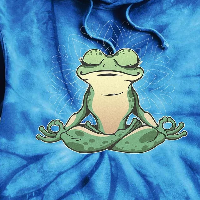 Funny Yoga Frog Meditating Zen For Yoga Frog Lovers Tie Dye Hoodie