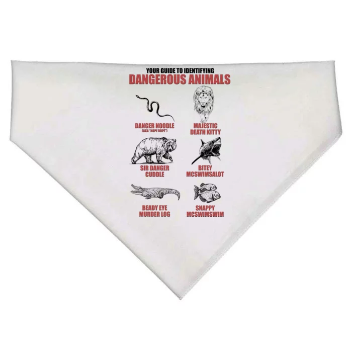 Funny Your Guide To Identifying Dangerous Animals USA-Made Doggie Bandana