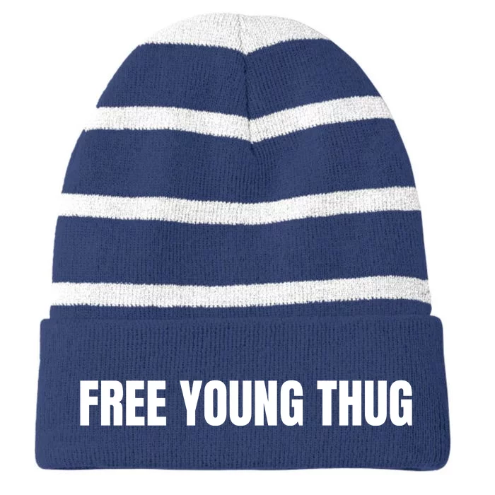 Free Youn G Thug Striped Beanie with Solid Band