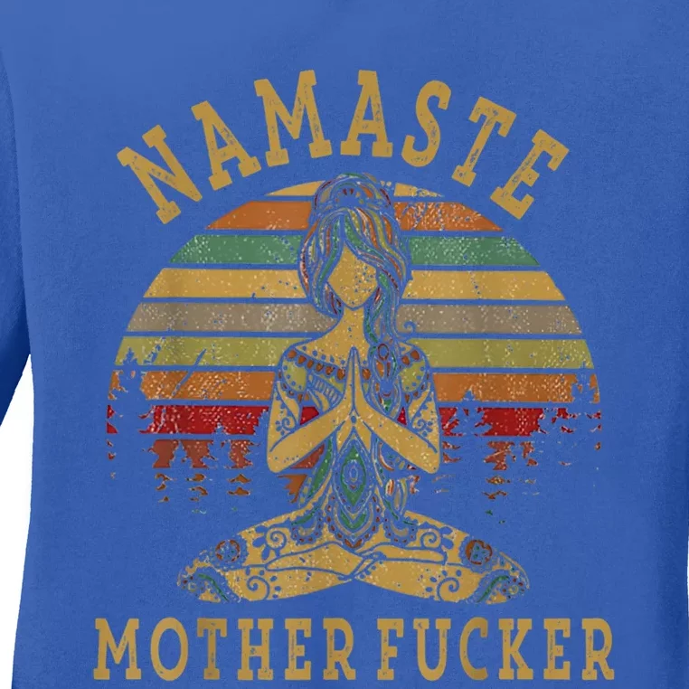 Funny Yoga Humor Namaste Funny Mothers Fucker Great Gift Ladies Long Sleeve Shirt