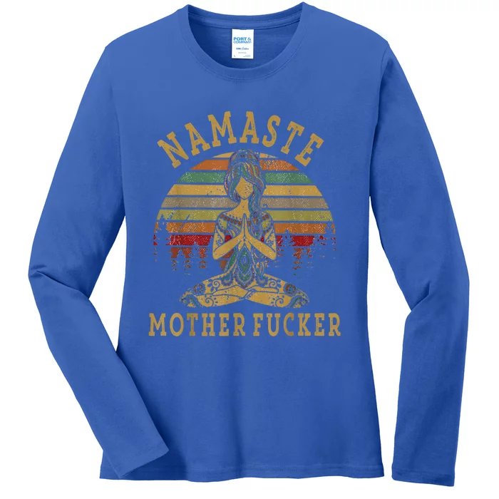 Funny Yoga Humor Namaste Funny Mothers Fucker Great Gift Ladies Long Sleeve Shirt