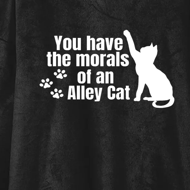 Funny You Have The Morals Of An Alley Cat Gift Hooded Wearable Blanket