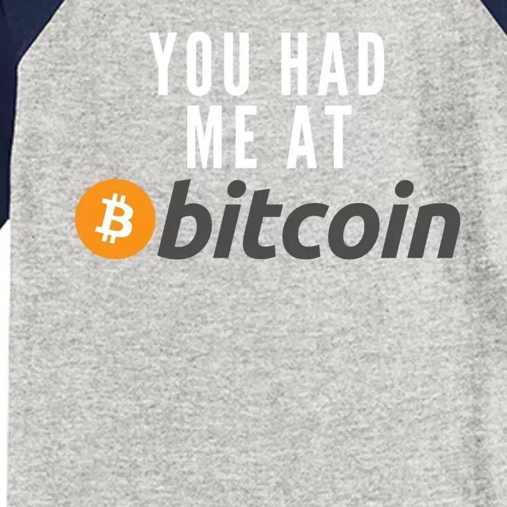 Funny You Had Me At Bitcoin Funny Bitcoin Meme BTC Cool Bitcoin Bitcoin Merch Kids Colorblock Raglan Jersey