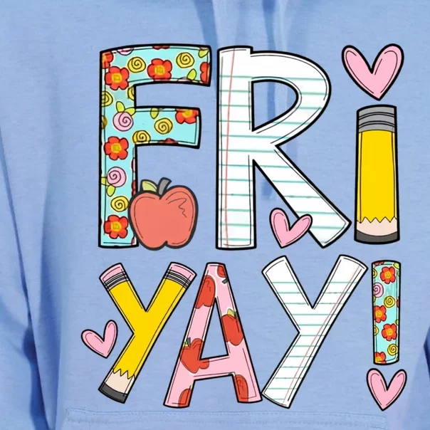 Fri Yay Happy Friday Funny Weekend Teacher Back To School Unisex Surf Hoodie