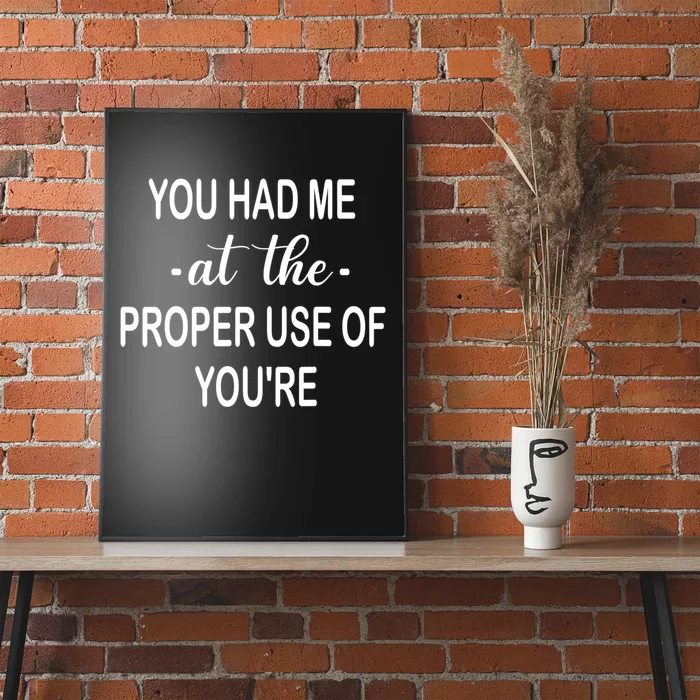 Funny You Had Me At The Proper Use Of You're Poster