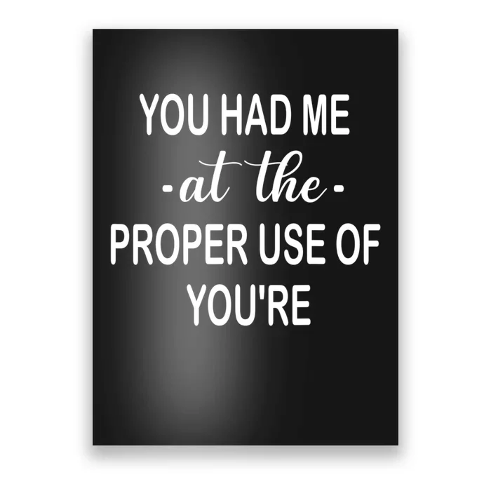 Funny You Had Me At The Proper Use Of You're Poster