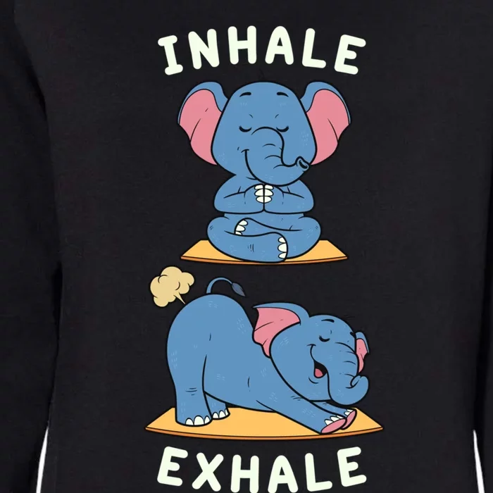 Funny Yoga Inhale Exhale Farting Elephant Yoga Position Gift Womens California Wash Sweatshirt