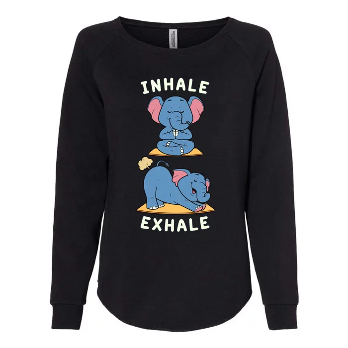 Funny Yoga Inhale Exhale Farting Elephant Yoga Position Gift Womens California Wash Sweatshirt