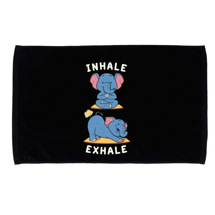 Funny Yoga Inhale Exhale Farting Elephant Yoga Position Gift Microfiber Hand Towel