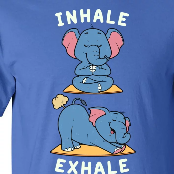 Funny Yoga Inhale Exhale Farting Elephant Yoga Position Gift Tall T-Shirt