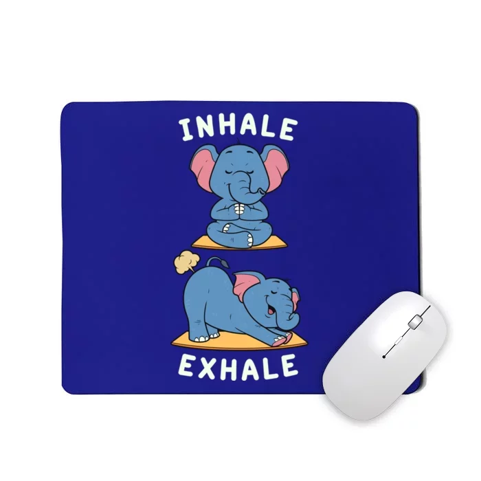 Funny Yoga Inhale Exhale Farting Elephant Yoga Position Gift Mousepad