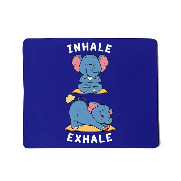 Funny Yoga Inhale Exhale Farting Elephant Yoga Position Gift Mousepad