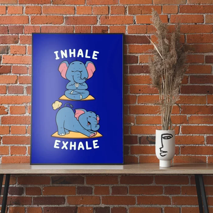 Funny Yoga Inhale Exhale Farting Elephant Yoga Position Gift Poster