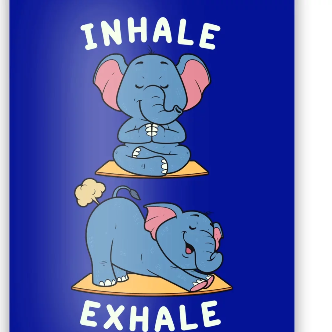 Funny Yoga Inhale Exhale Farting Elephant Yoga Position Gift Poster